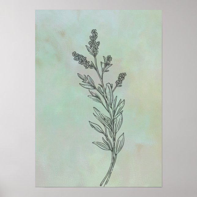 Póster Flor de lavanda Minimalista moderna (Frente)