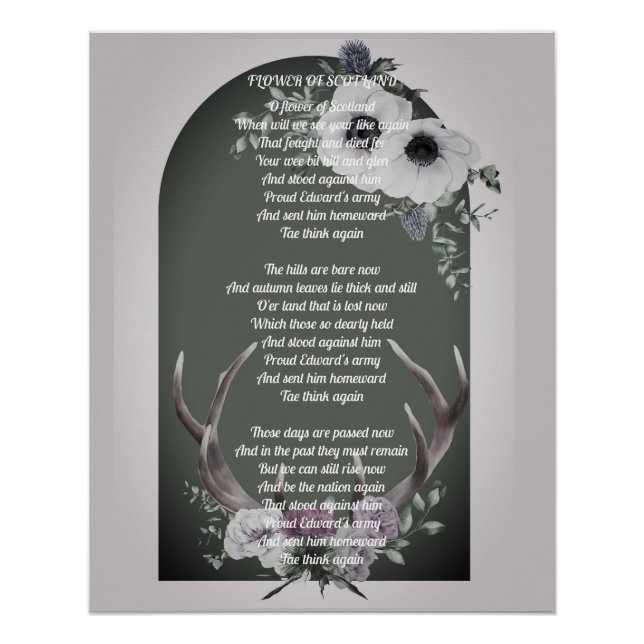 Póster Flor de letras de Escocia (Anverso)