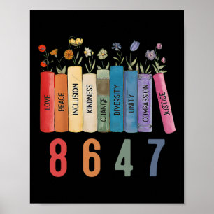 Póster Flor de libro de derechos iguales 8647 mujeres fem