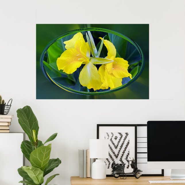 Póster flor de lirio amarillo (Oficina en casa)