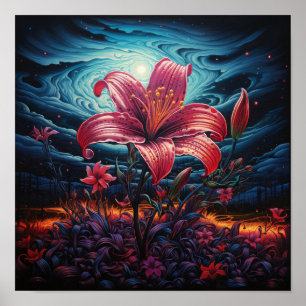 Póster Flor de Lirio de Naturaleza Adorable