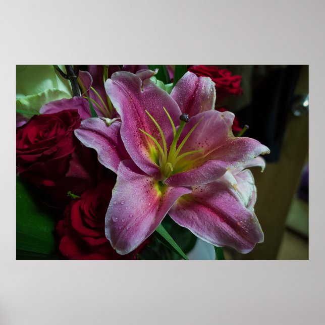 PÓSTER FLOR DE LIRIO ROSA (Frente)