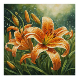 Póster Flor de lirio tigre