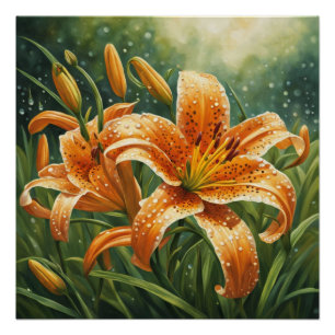 Póster Flor de lirio tigre