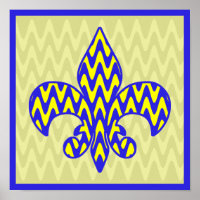 Flor de lis azul y amarillo