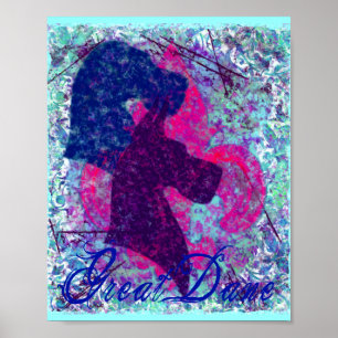 Póster Flor de lis great dane