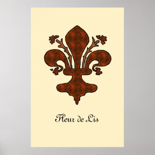 Póster Flor de lis medieval adaptable del estilo de