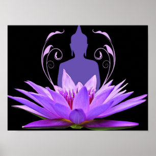Póster Flor de Loto de Meditación Yoga Zen