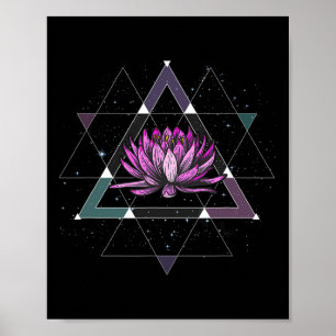Póster Flor de Loto Geometría Sagrada Yoga Meditación Esp