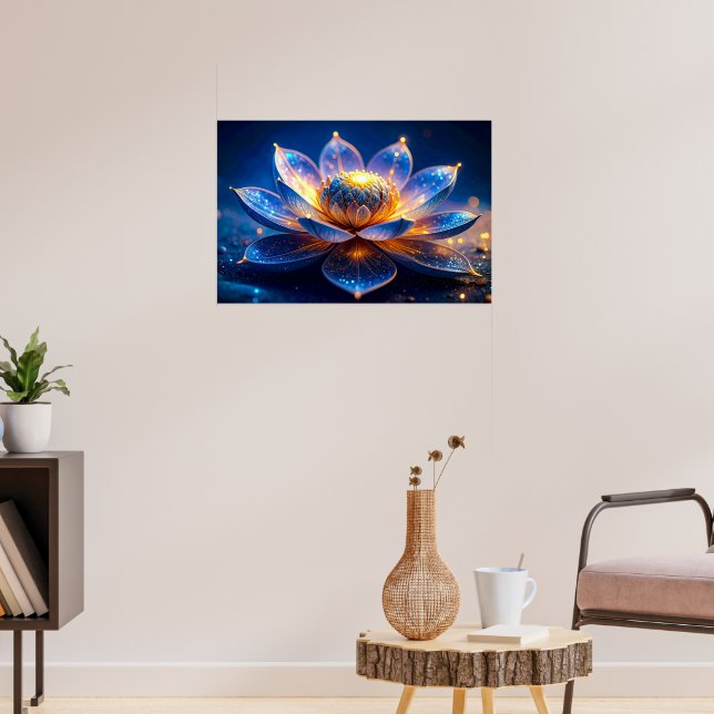 Póster Flor de Loto Luminosa Brillante (Salón 3)