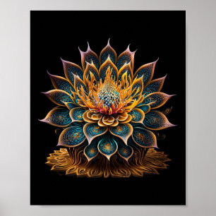 Póster Flor de Loto Yoga Zen Bohemians Namaste Meditación