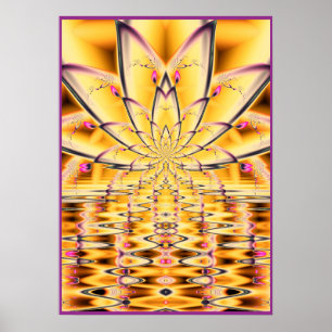 Póster Flor de Lotus amarillo