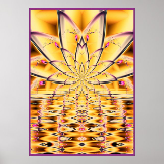 Póster Flor de Lotus amarillo (Frente)
