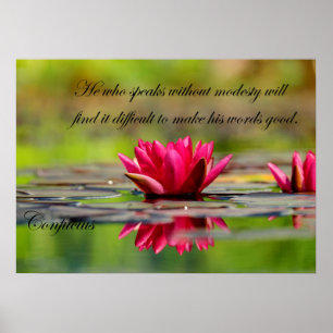 Póster Flor de Lotus con Confucio