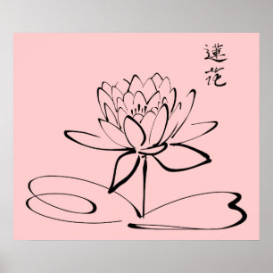 Póster Flor de Lotus del zen