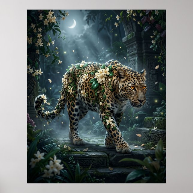 Póster Flor de Luna Leopardo Jazmín (Frente)