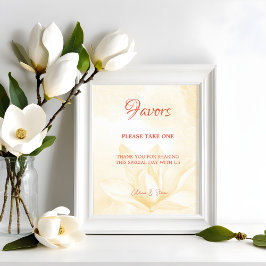 Póster Flor de magnolia etérea, favores de boda