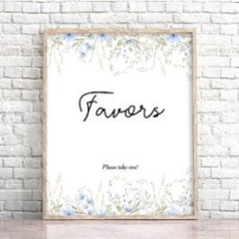 Póster Flor de maíz azul Baby Shower Favores