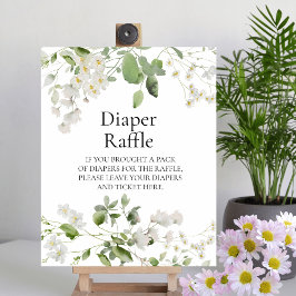 Póster Flor de margarita salvaje Baby Diaper Raffle Rótul