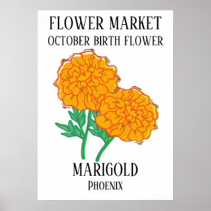Póster Flor de mercado de flores flor de nacimiento OTOBE