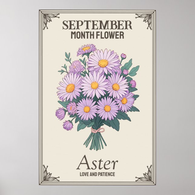 Póster Flor de mes de agosto (Frente)