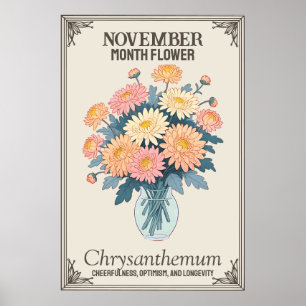 Póster Flor de mes de noviembre