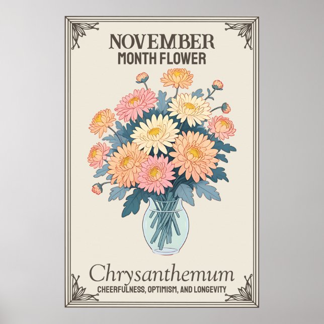 Póster Flor de mes de noviembre (Frente)