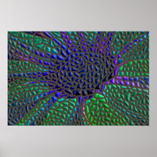 Póster Flor de mosaico