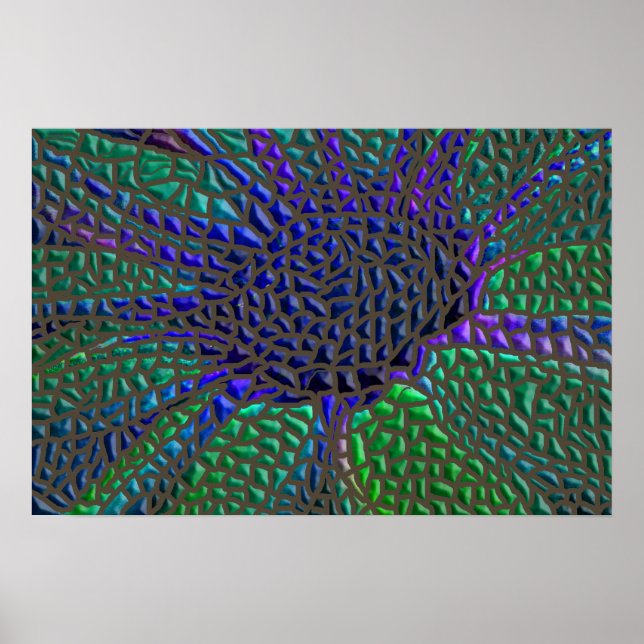 Póster Flor de mosaico (Frente)