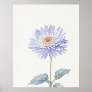 Póster Flor de nacimiento de Aster de septiembre