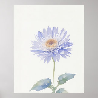 Póster Flor de nacimiento de Aster de septiembre