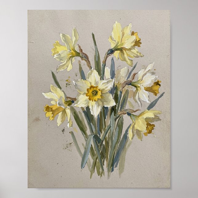 Póster Flor de nacimiento de marzo Narciso I (Frente)