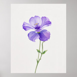 Póster Flor de natalidad violeta de febrero
