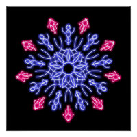 Flor de neón azul y rojo