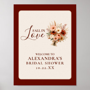 Póster Flor de Novia Floral Boho Boda Salvaje Otoño