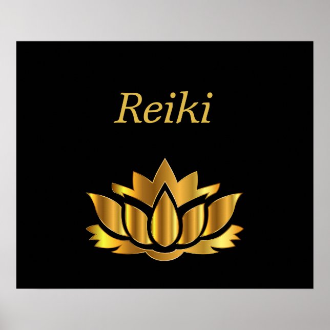 Póster Flor de oro de Reiki (Frente)