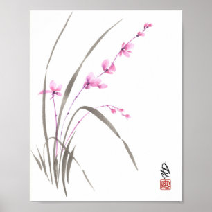 Póster Flor de orquídea susurrante
