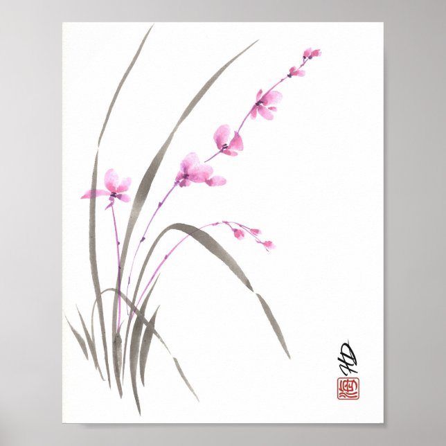 Póster Flor de orquídea susurrante (Frente)