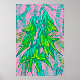 Póster Flor de pájaro australiana, pintura tropical flora