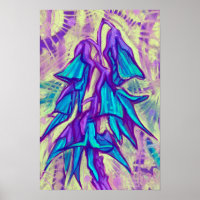 Flor de pájaro australiana, turquesa floral tropic