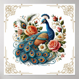 Póster Flor de pájaro de Peacock