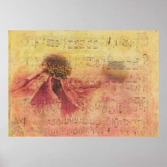 Póster Flor de papel de fondo de textura (Frente)