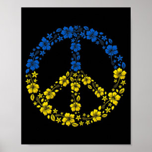Póster Flor de paz Ucrania, estoy de acuerdo con la bande