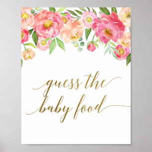 Póster Flor de peones rosados y melocotón adivina el Rótu