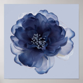 PÓSTER FLOR DE PEONÍA AZUL  