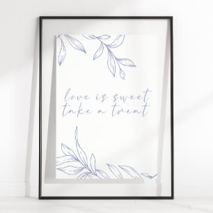 Póster Flor de perwinkle El amor simple Boda es dulce