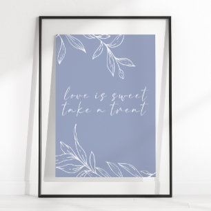 Póster Flor de perwinkle El amor simple Boda es dulce