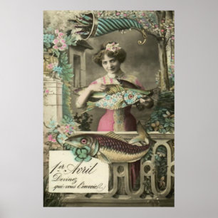 Póster Flor de pescado Cornucopia Poisson d'avril