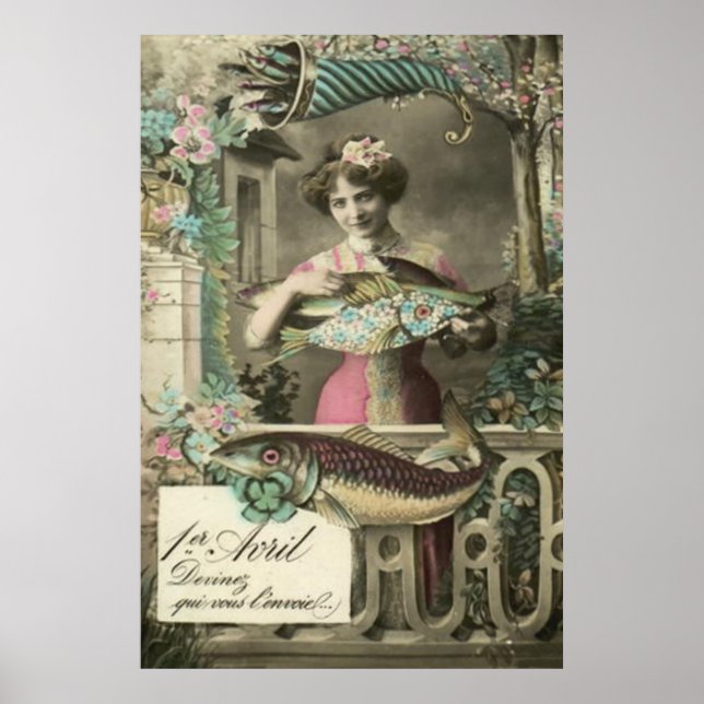 Póster Flor de pescado Cornucopia Poisson d'avril (Frente)