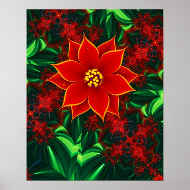 Póster Flor de Poinsettia (Frente)
